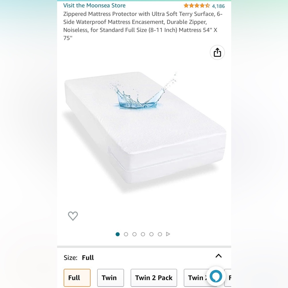 Zippered Mattress Protector with Soft Terry Surface, Waterproof